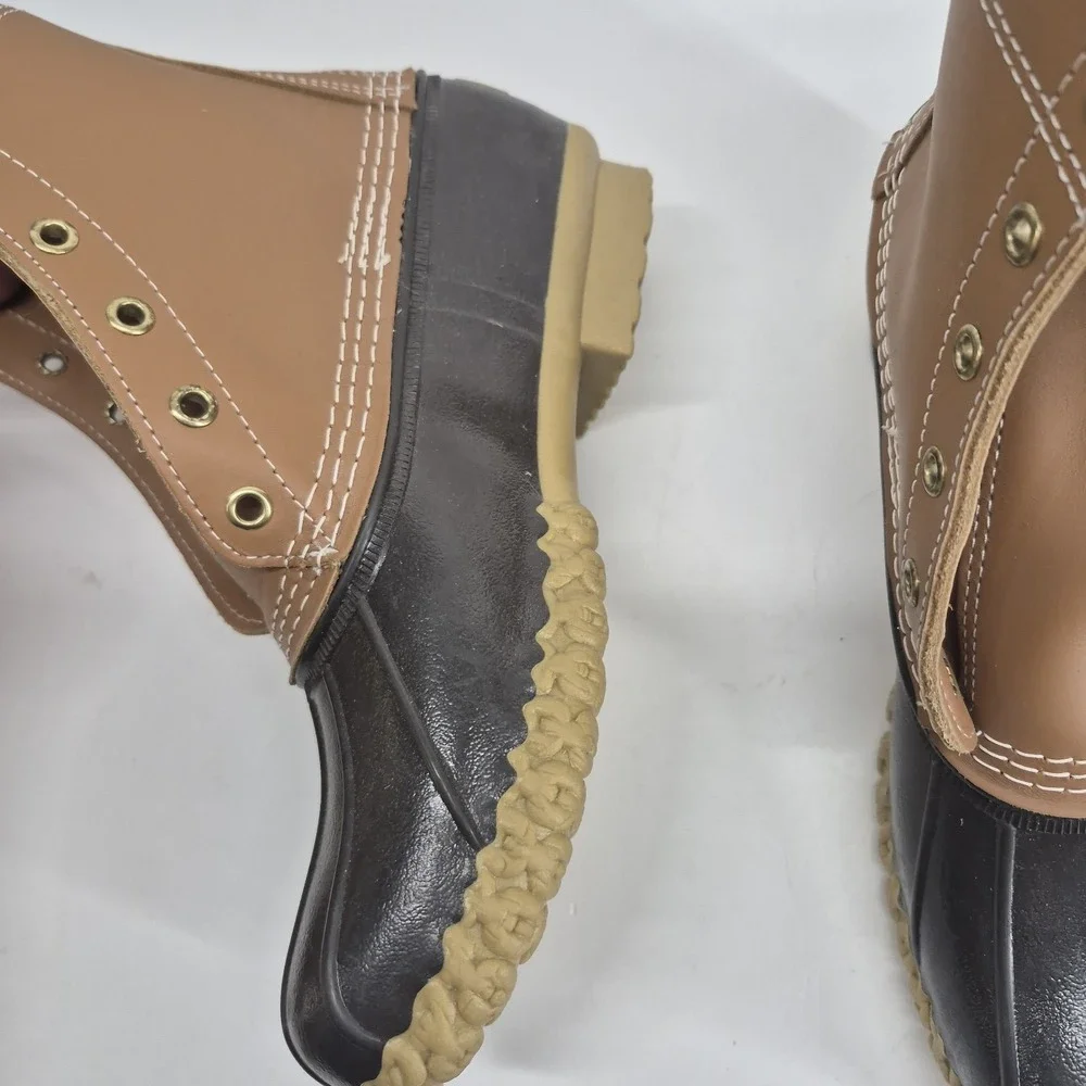Vintage LL Bean Duck Boots Brown Leather & Rubber Women's Sz 8M USA